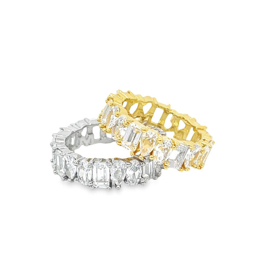 Abstract Shaped Clear CZ Ring