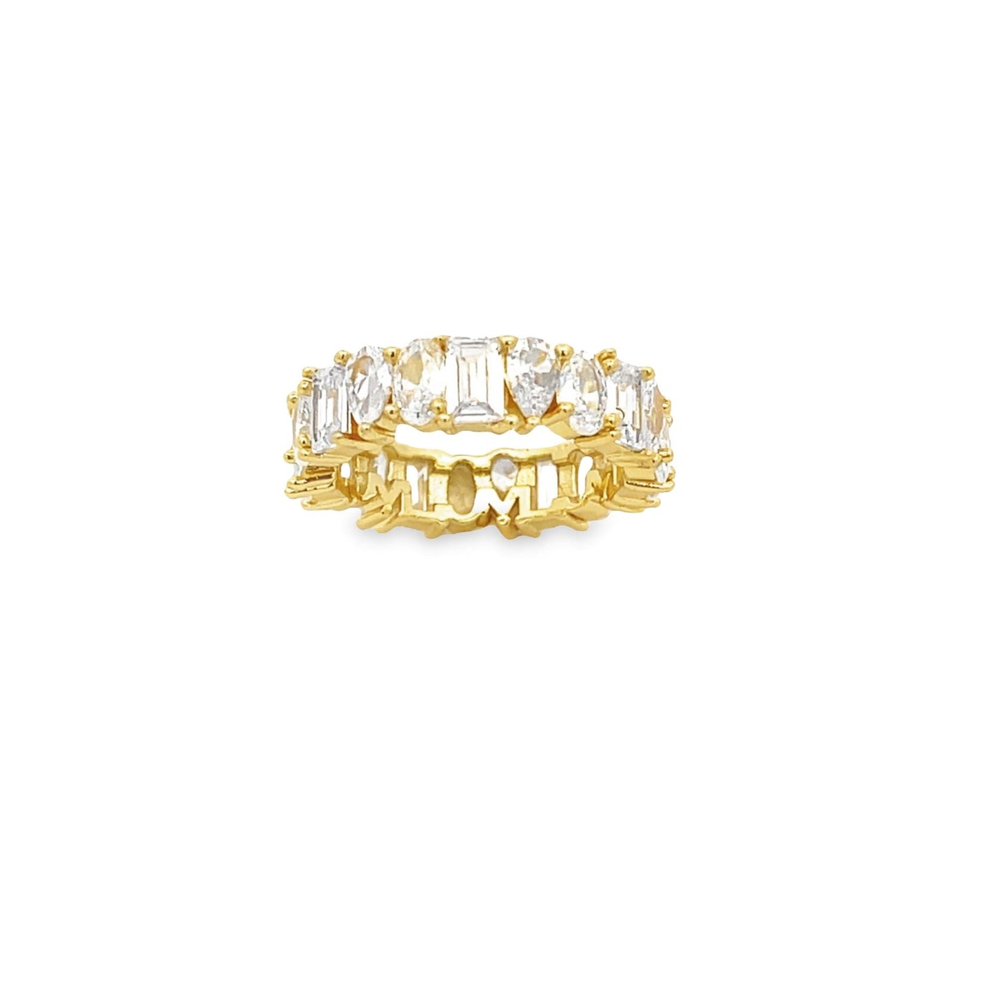 Abstract Shaped Clear CZ Ring