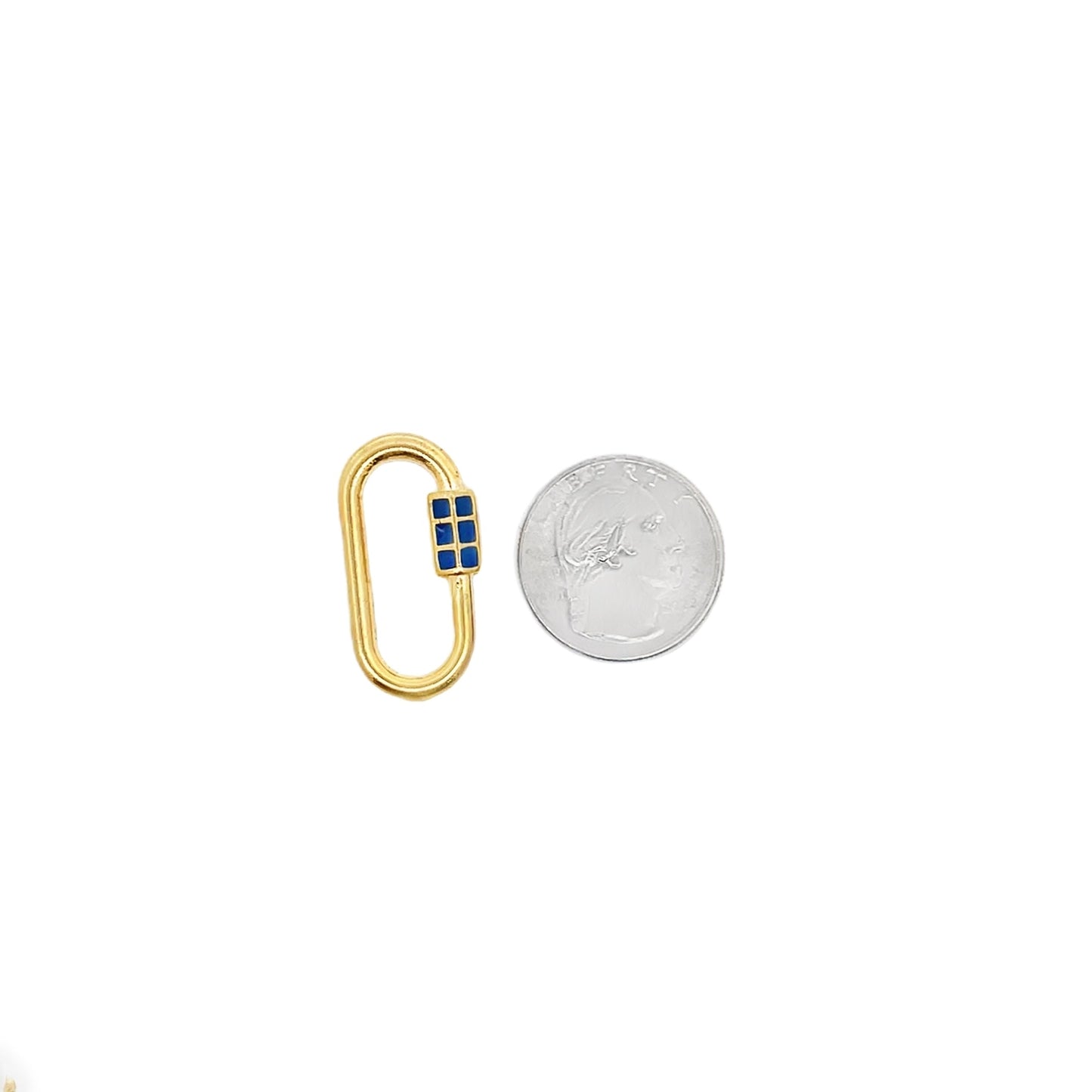 18K Gold Filled Carabiner Lock Pendant Charm Multicolor