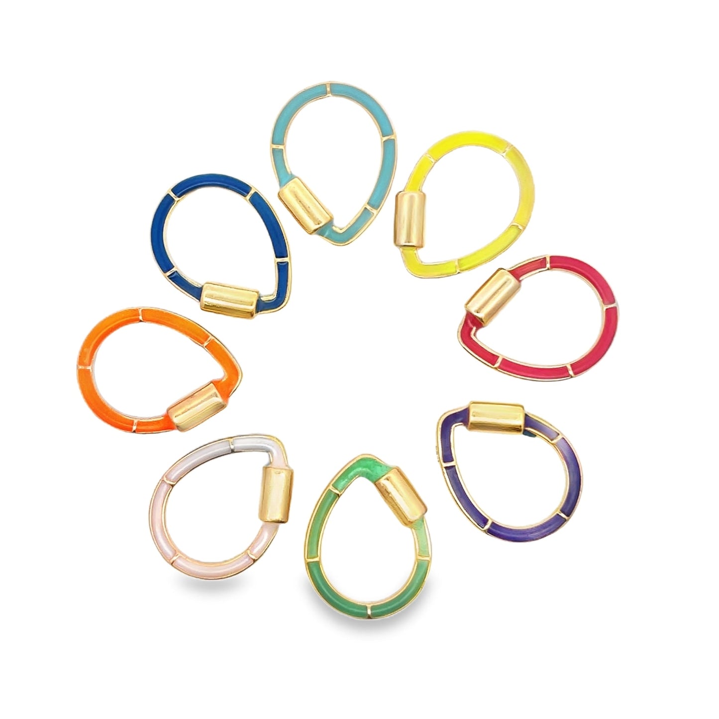 Multicolor Enamel Spherical Carabiner Pendant