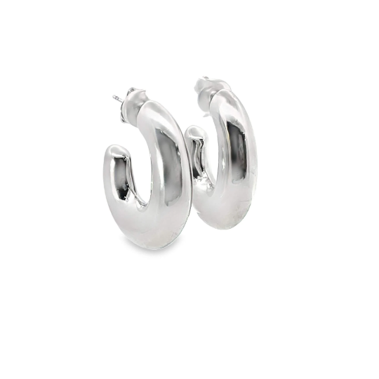 Small Thick Oval Open Hoops
