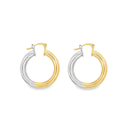 Two Tone Latch Hoops