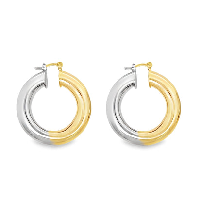 Two Tone Latch Hoops