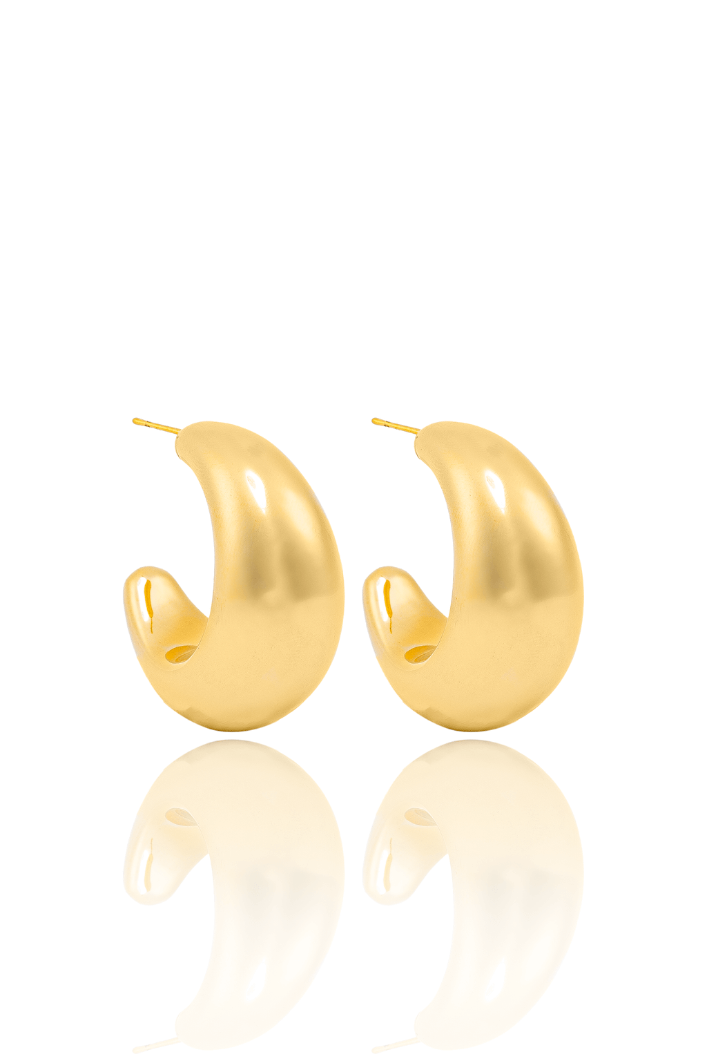 High End Exclusive Plump Crescent Moon Earrings