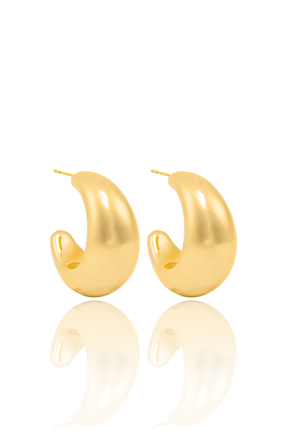 High End Exclusive Plump Crescent Moon Earrings