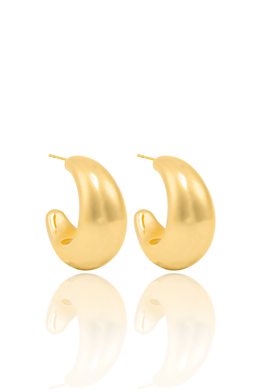 High End Exclusive Plump Crescent Moon Earrings