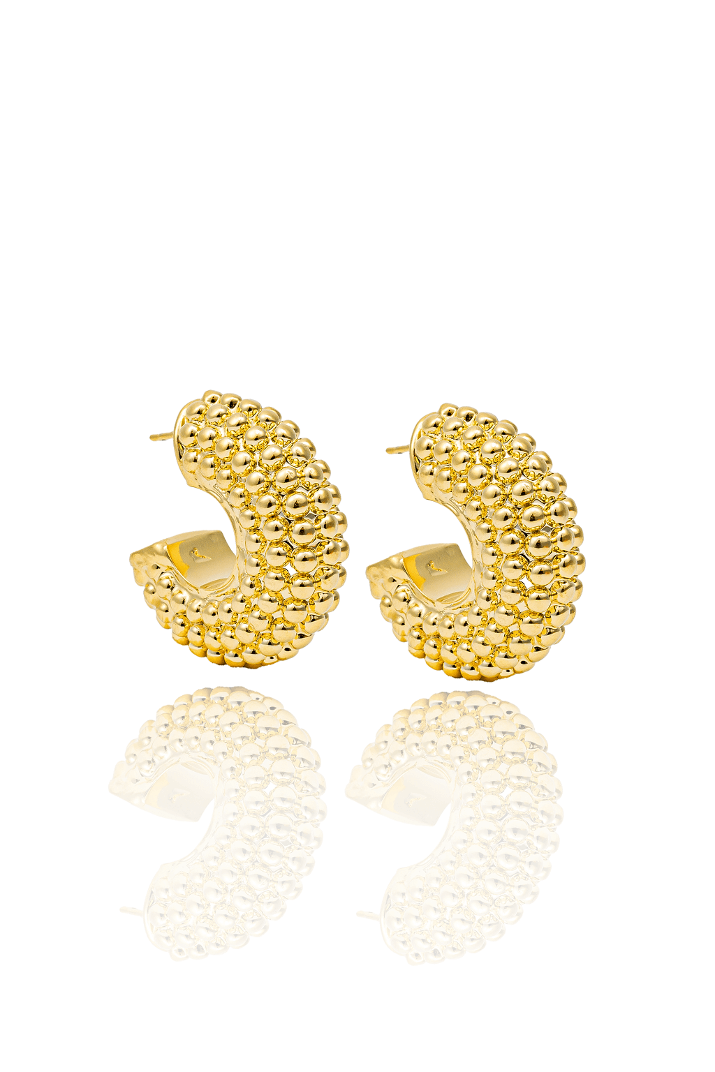 High End Exclusive Thick Beaded Hoop Earrings