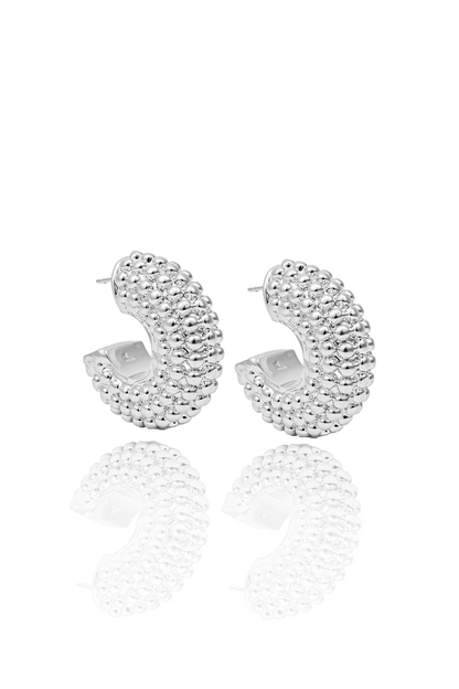 High End Exclusive Thick Beaded Hoop Earrings