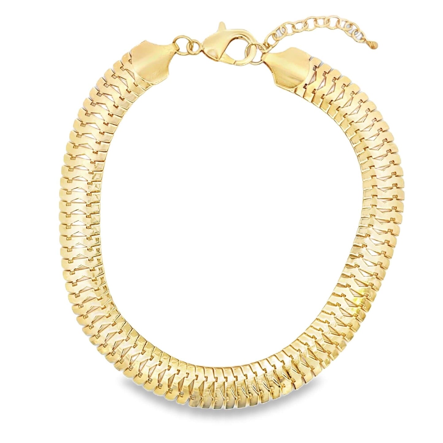 15mm Wide Herringbone Snake Bracelet