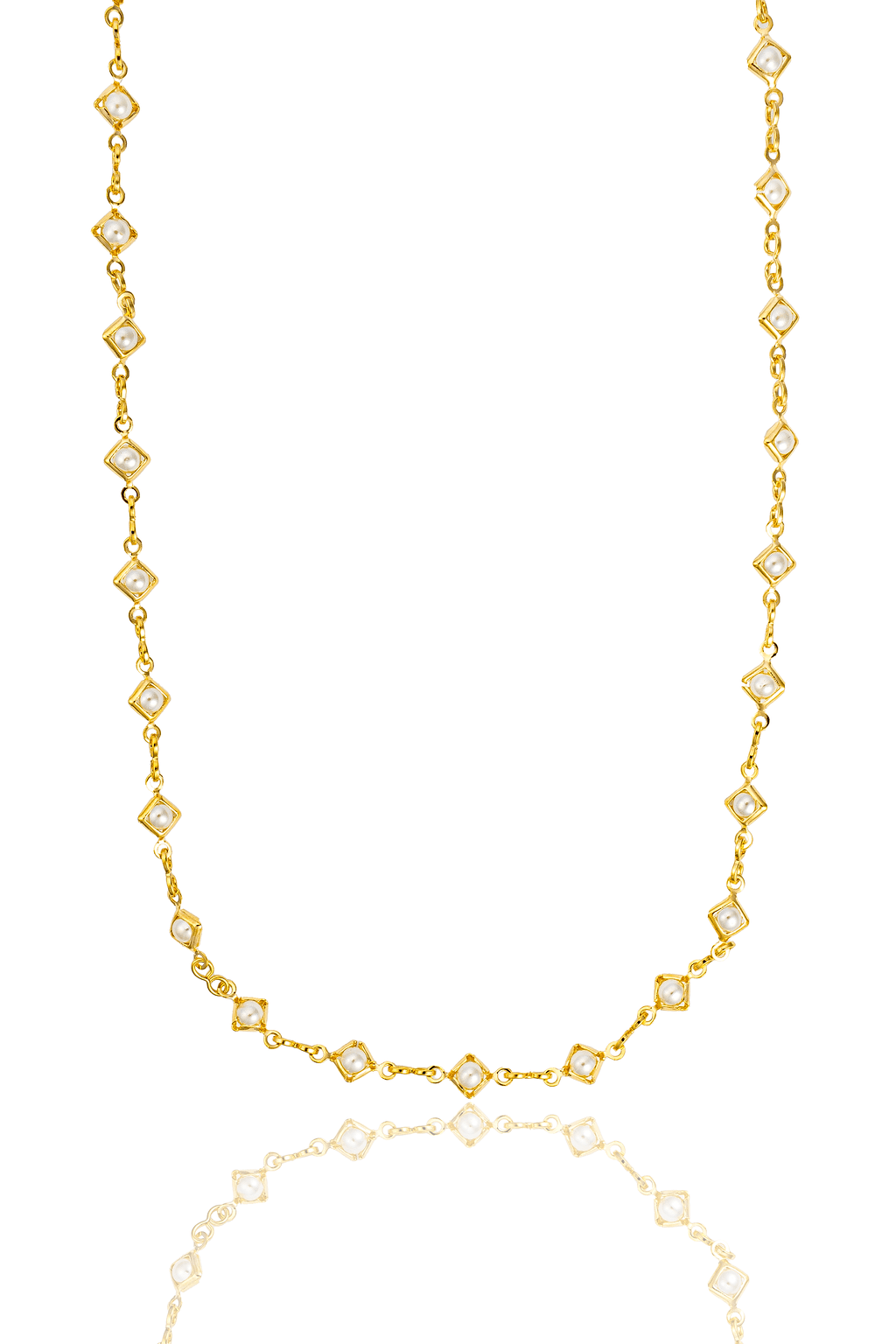 Diamond Frame Pearl Infinity Link Bracelet