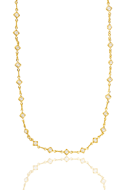 Diamond Frame Pearl Infinity Link Bracelet