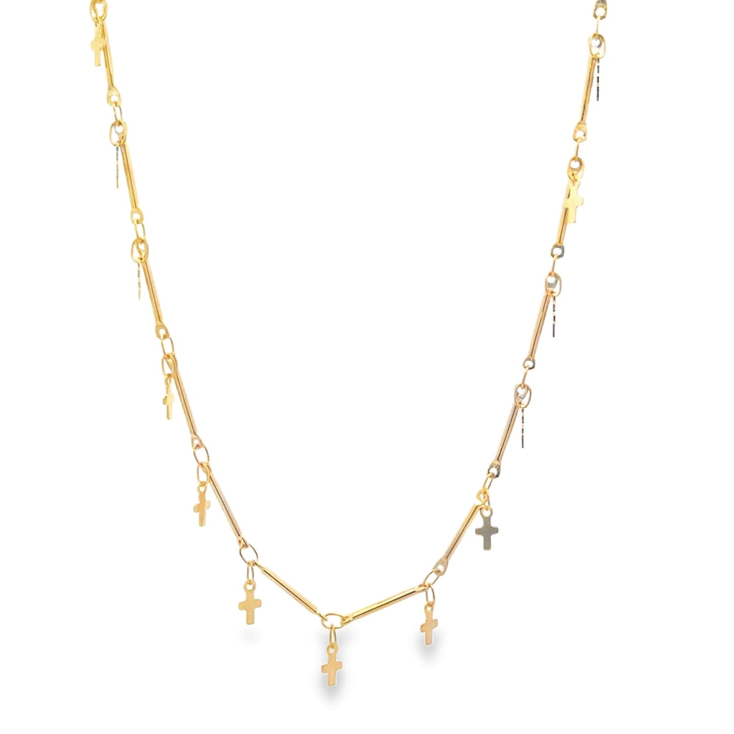 Bar Link Tiny Dangle Cross Charm Bracelet