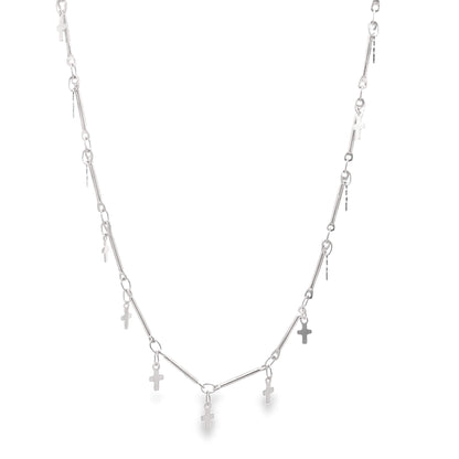 Bar Link Tiny Dangle Cross Charm Bracelet