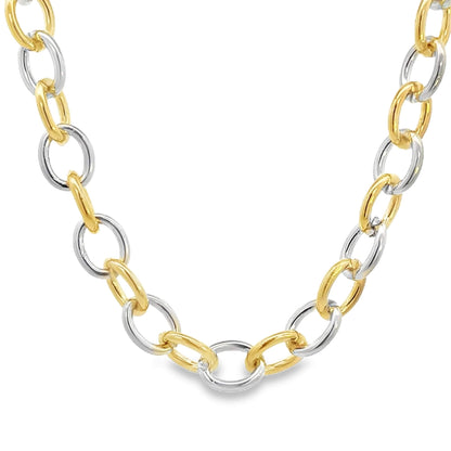 Thick Rolo Two-Tone Link Bracelet