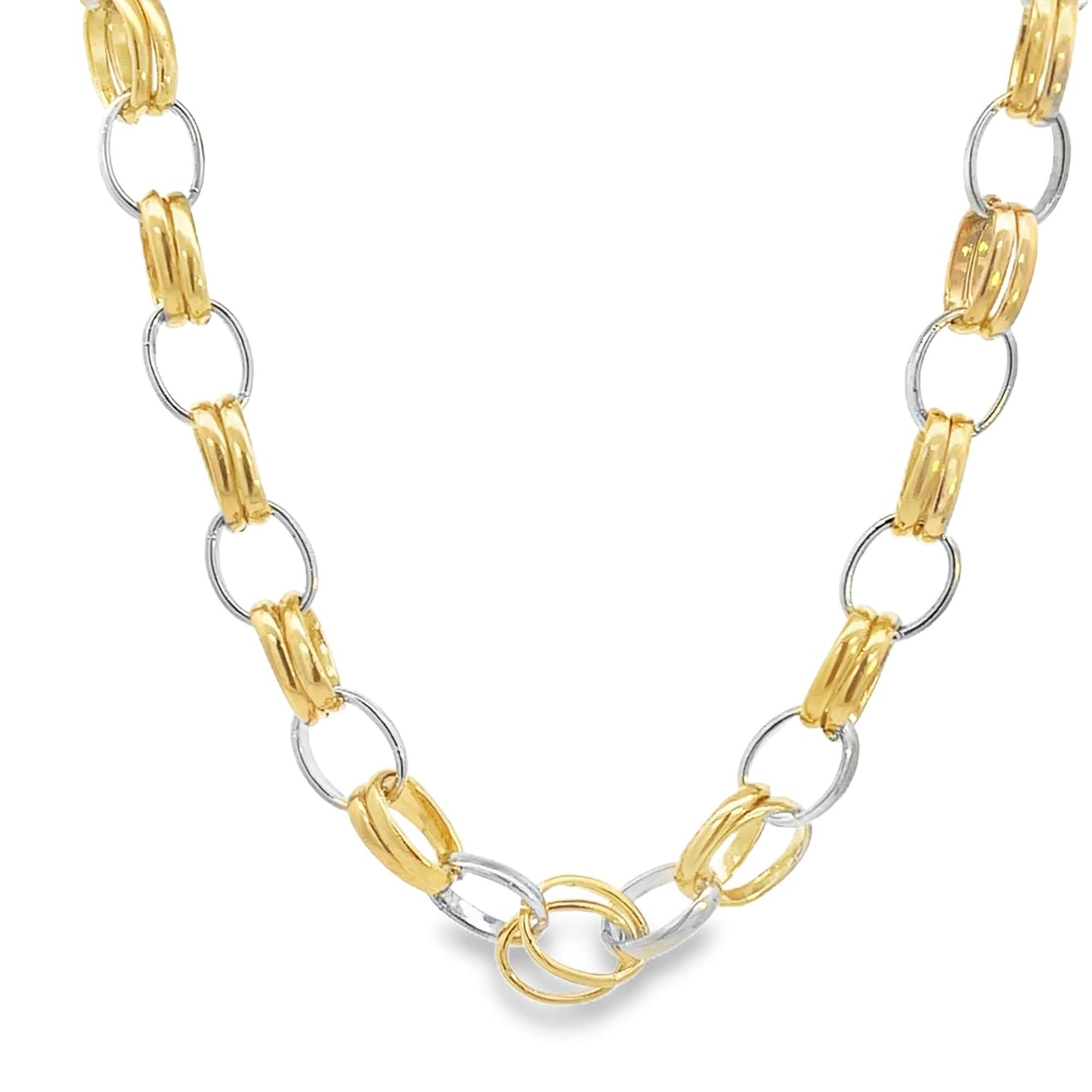 Two Tone Dual Link Rolo Bracelet