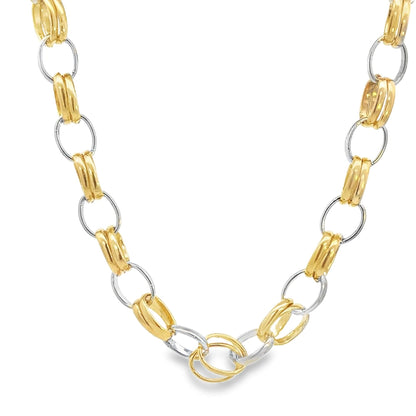 Two Tone Dual Link Rolo Bracelet