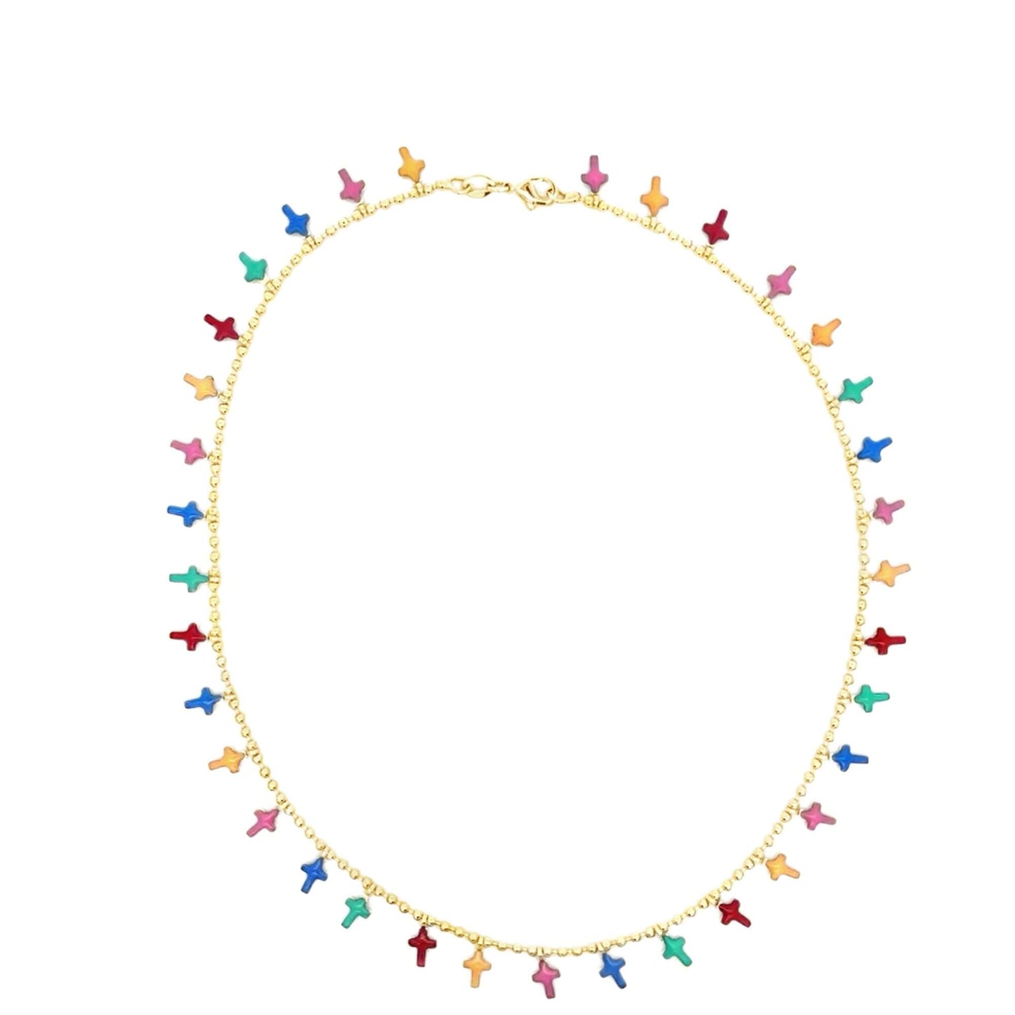 Colorful Cross Charm Beaded Bracelet