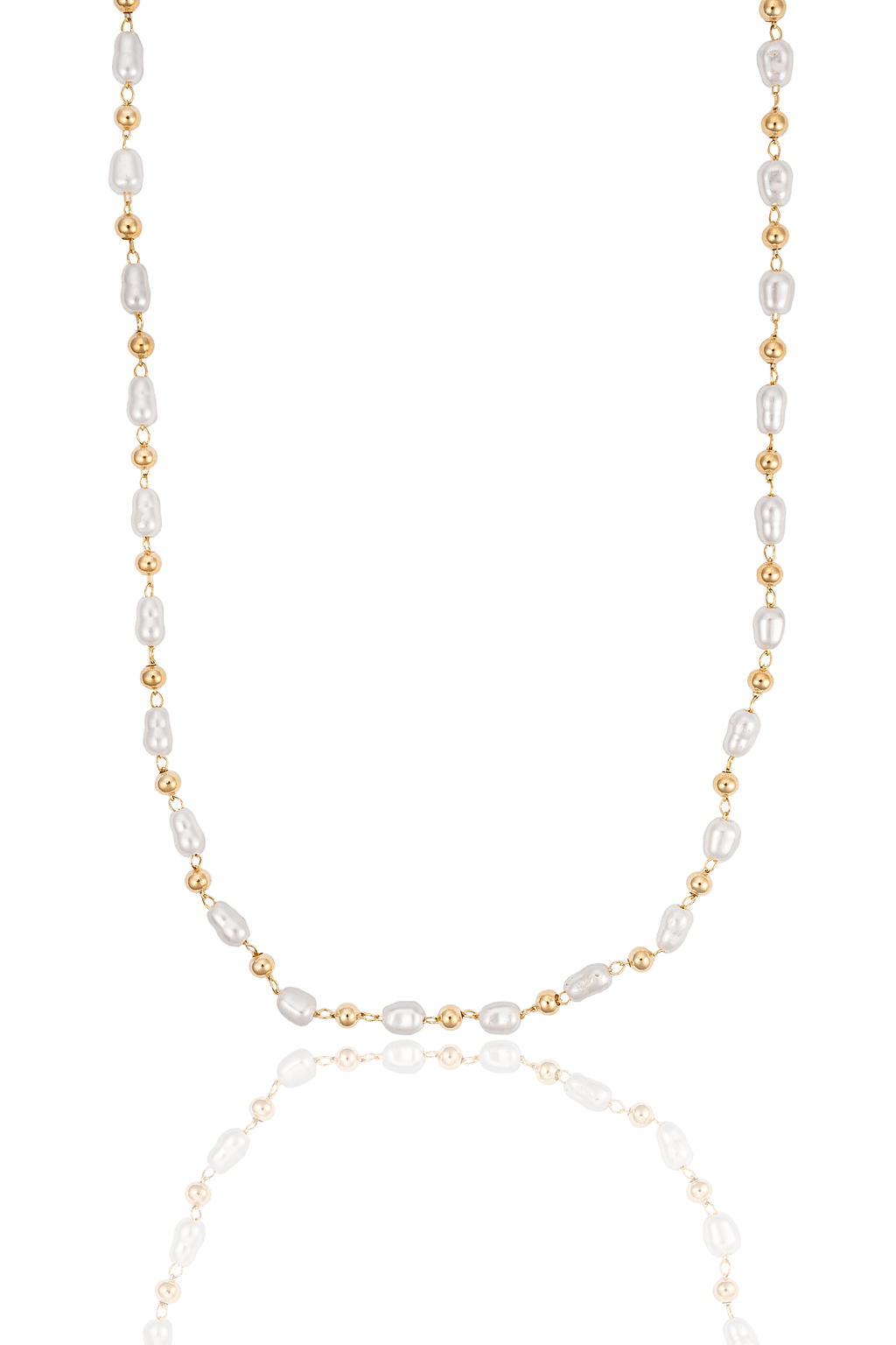 Abstract Pearl Bead Linked Bracelet