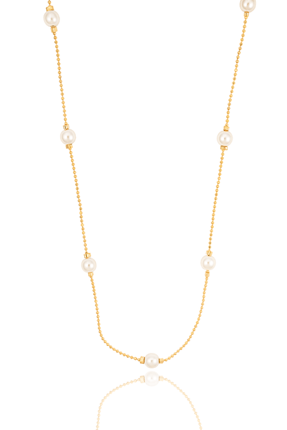 Mini Ball Chain Pearl Accent Bracelet
