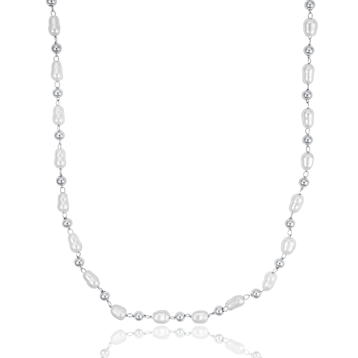 Abstract Pearl Bead Linked Bracelet
