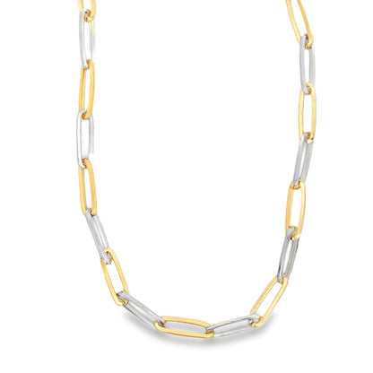 Two Toned 7mm Wide Oval Clip Bracelet