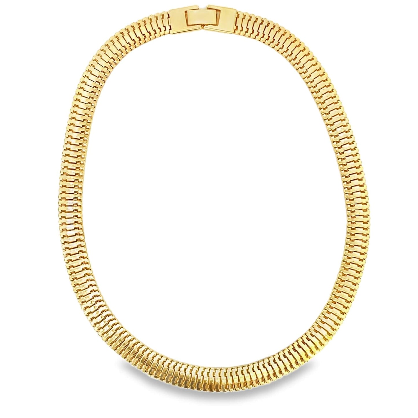 8mm Wide Herringbone Snake Buckle Clasp Bracelet