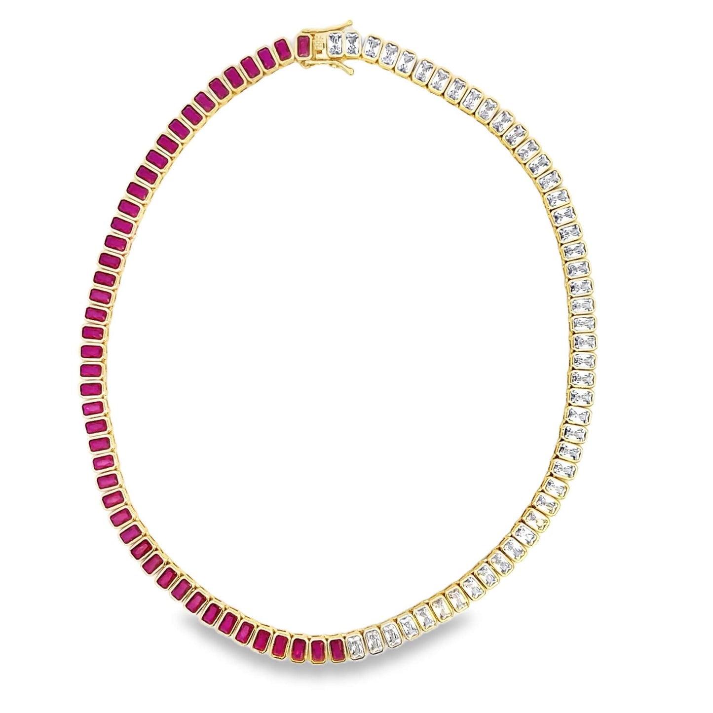 6mm Two-tone Colorful/Clear CZ Tennis Bracelet