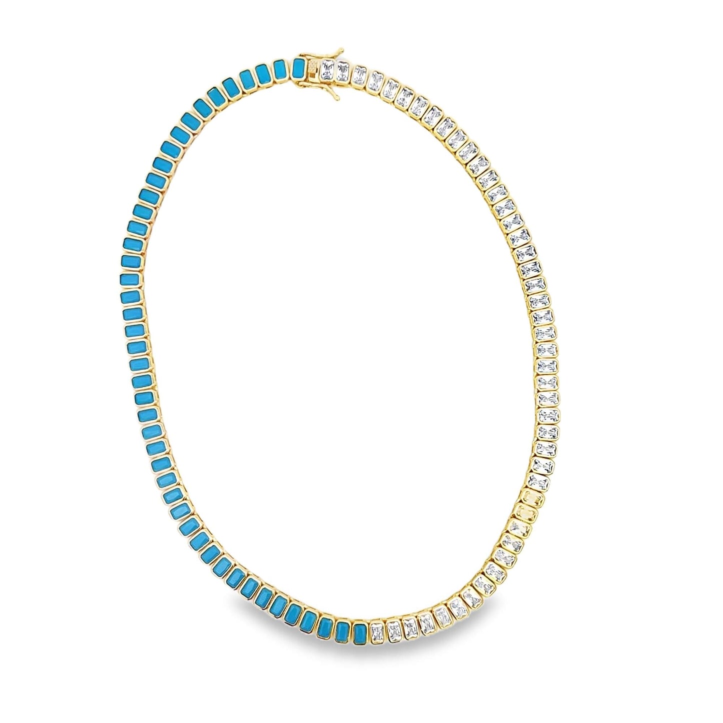 6mm Two-tone Colorful/Clear CZ Tennis Bracelet