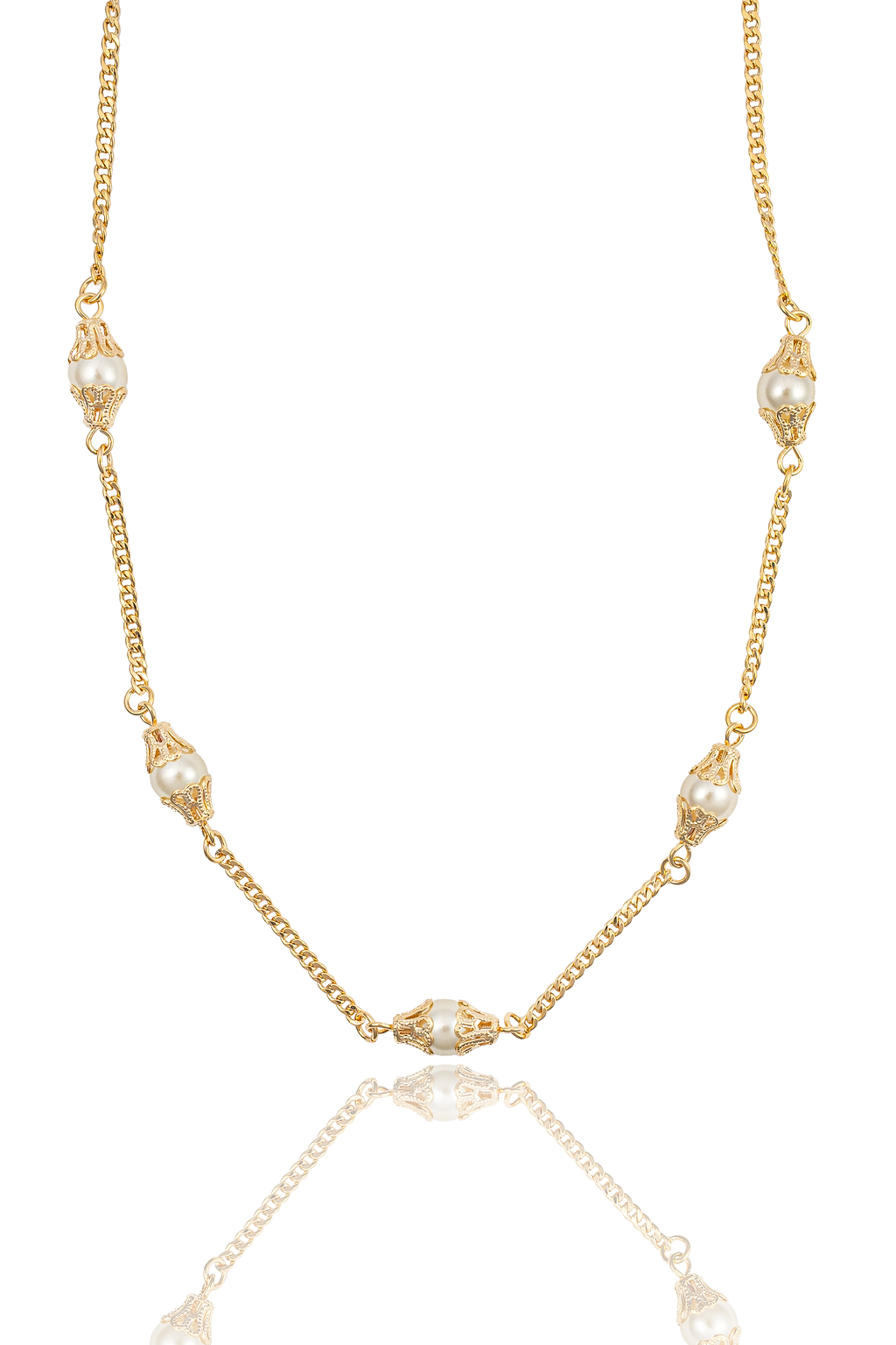 18K Gold Filled Pearl Chain Bracelet