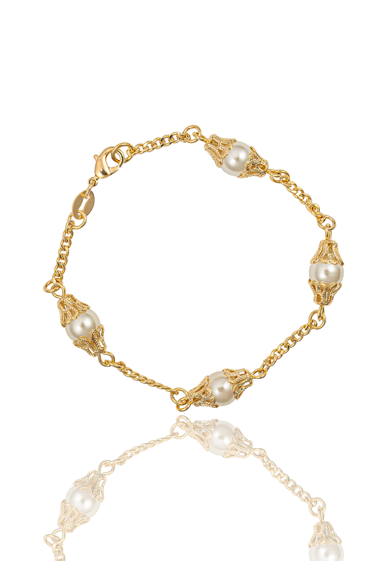 18K Gold Filled Pearl Chain Bracelet