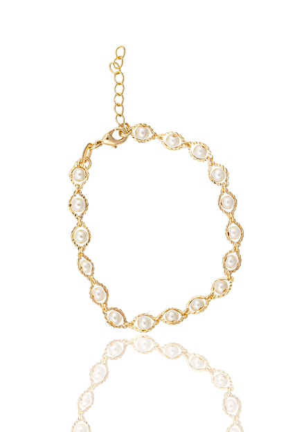 18K Gold Filled Pearl Bracelet