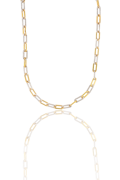 Two Tone Textured Paperclip Bracelet
