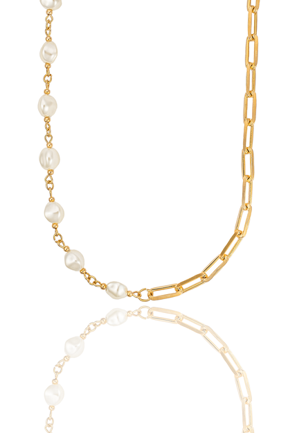 Pearl Paperclip Chain Bracelet