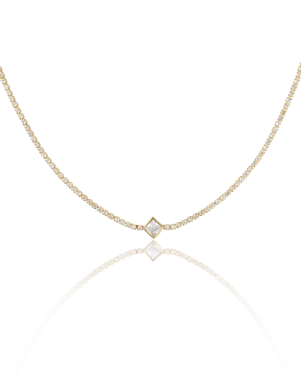 2mm Tennis Diamond Shape Stone Charm Bracelet