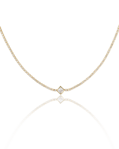 2mm Tennis Diamond Shape Stone Charm Bracelet