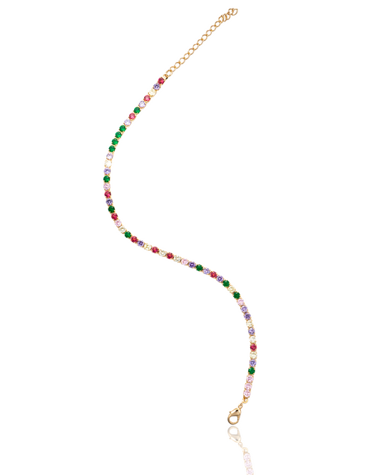 3mm Round Multicolor CZ Tennis Bracelet