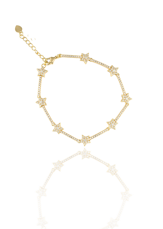 Star Necklace / Bracelet With CZ Cubic Zirconia Stones