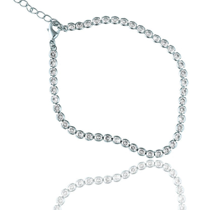 3mm Tennis Bracelet With Round Clear Cubic Zirconia Stones