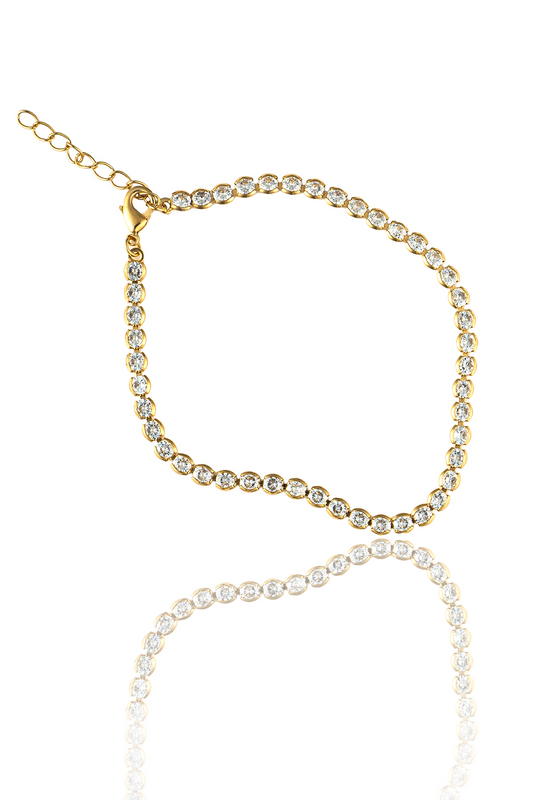 3mm Tennis Bracelet With Round Clear Cubic Zirconia Stones