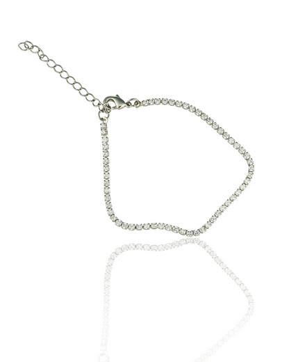 Dainty 2mm Clear Round CZ Stones Bracelet