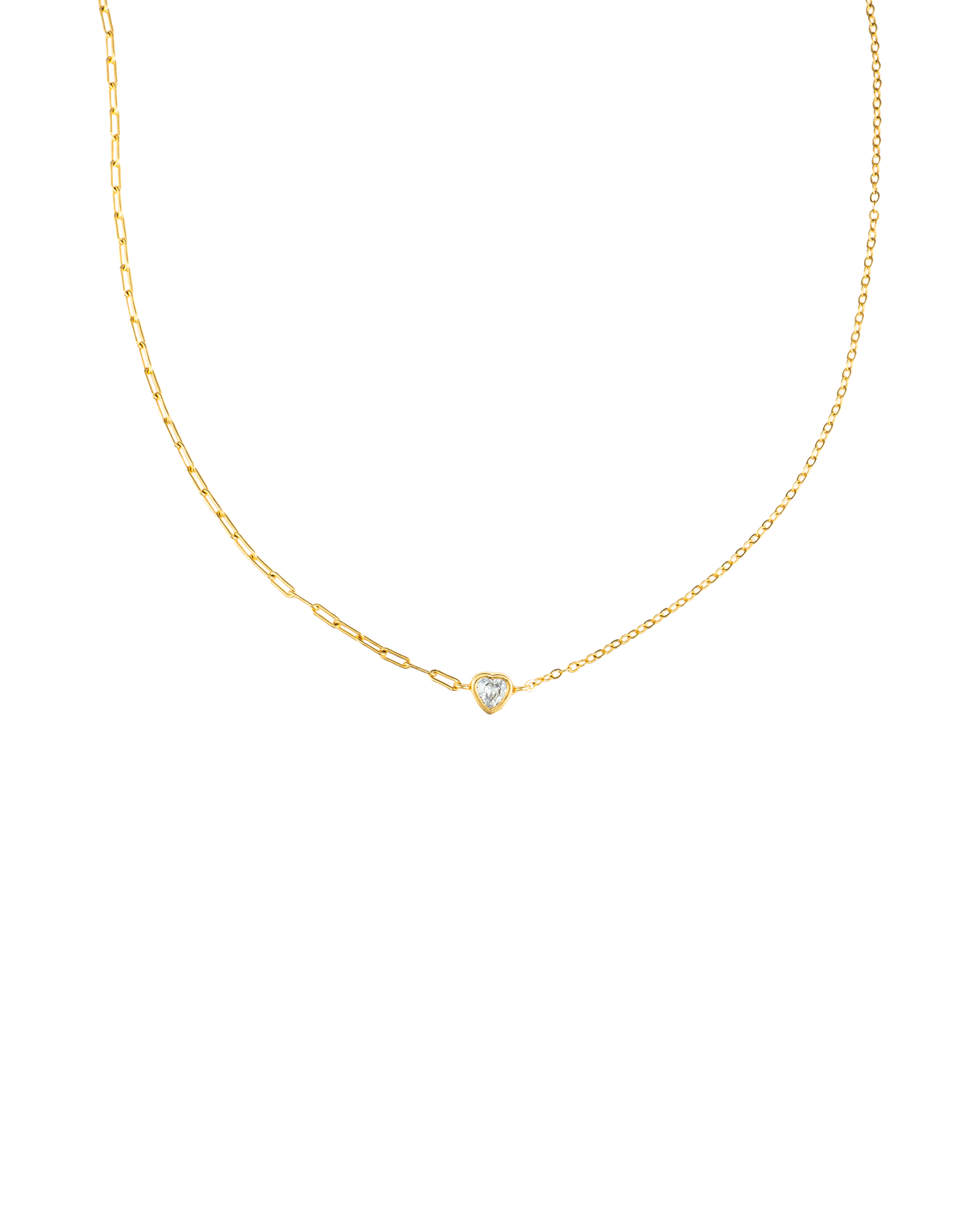 Heart Paperclip & Rolo Chain Necklace & Bracelet (F226A)