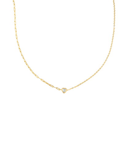 Heart Paperclip & Rolo Chain Necklace & Bracelet (F226A)