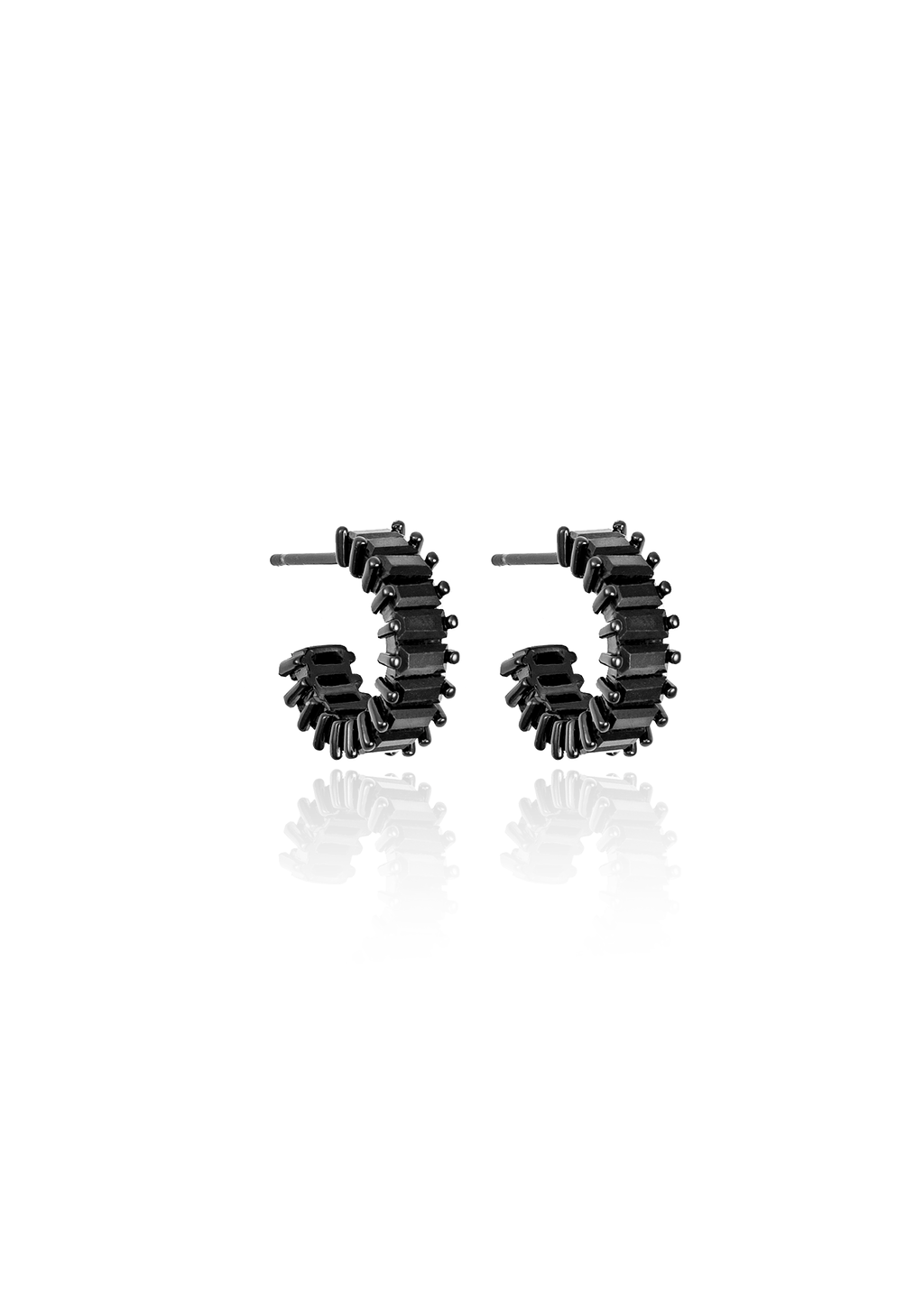 Baguette Cz Open Hoop Earrings