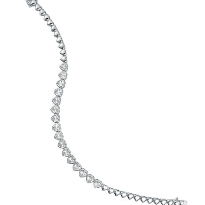 5mm Heart Bezel CZ and Plain Heart Tennis Necklace / Bracelet (H102)
