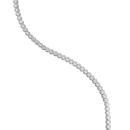 4mm Round Cubic Zirconia Bezel Tennis Bracelet