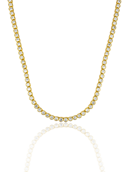 4mm Round Cubic Zirconia Bezel Tennis Bracelet