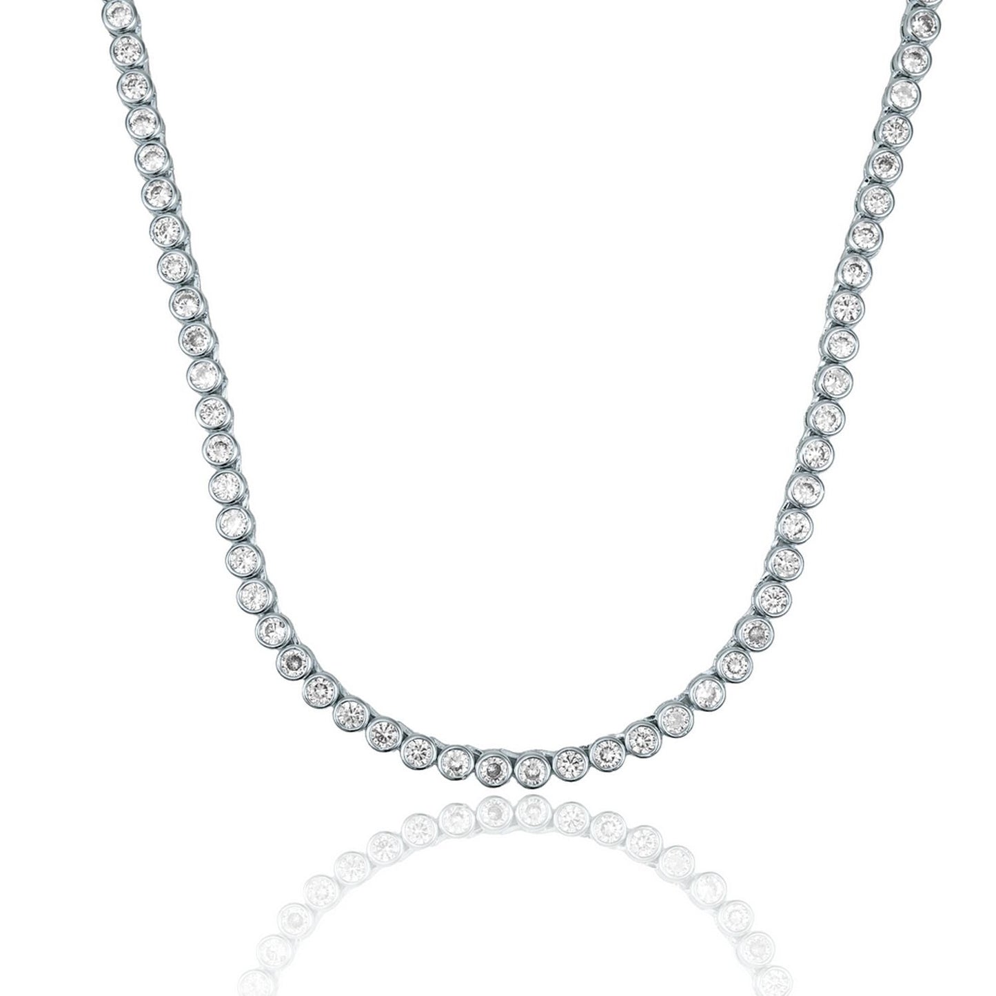4mm Round Cubic Zirconia Bezel Tennis Bracelet