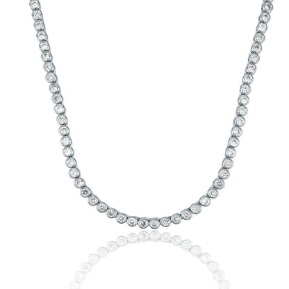 4mm Round Cubic Zirconia Bezel Tennis Bracelet