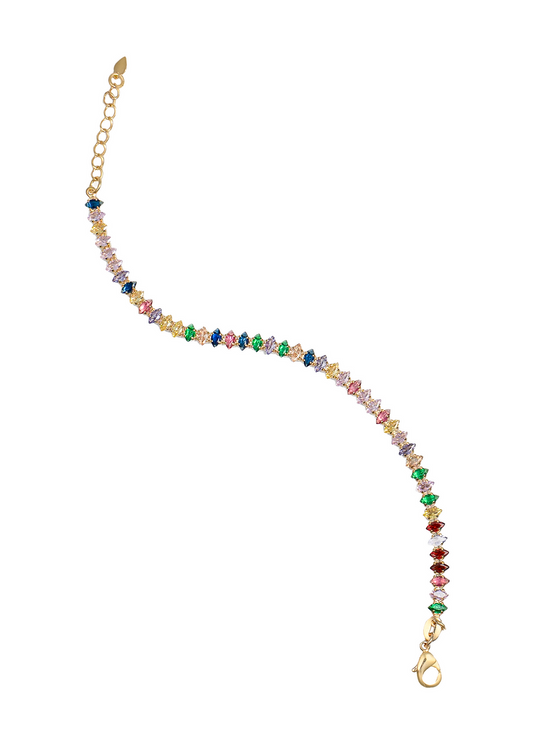 Marquise Multicolored CZ Tennis Bracelet (H107)