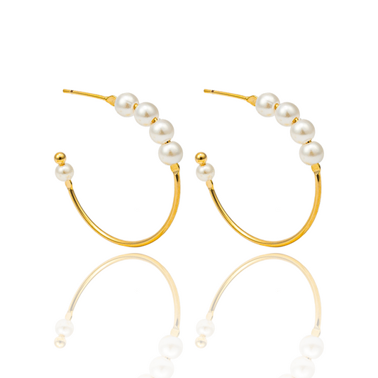 White Pearl Open Hoops